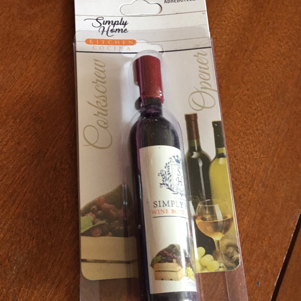 Simply Home Wine Bottle Corkscrew Opener - Burgundy & White